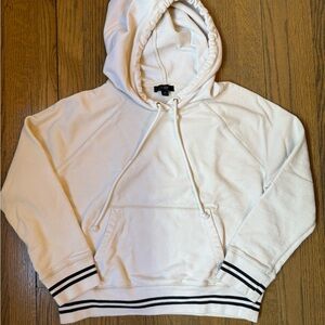 J.Crew University terry hoodie with striped cuffs
